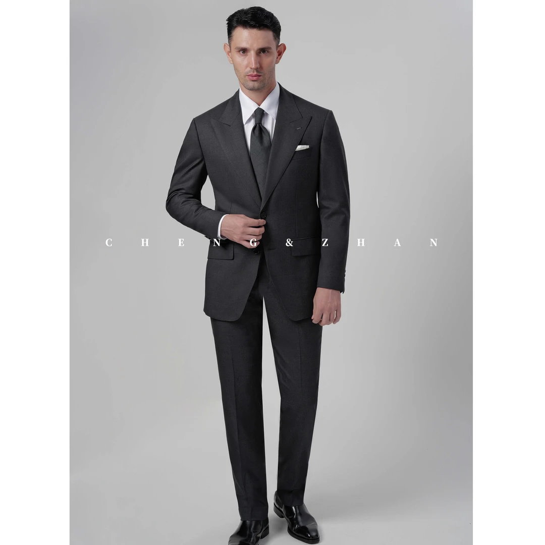 TaylorLodge系列 【黑标】TF詹姆斯邦德三防钨钢灰套西【高定工艺】