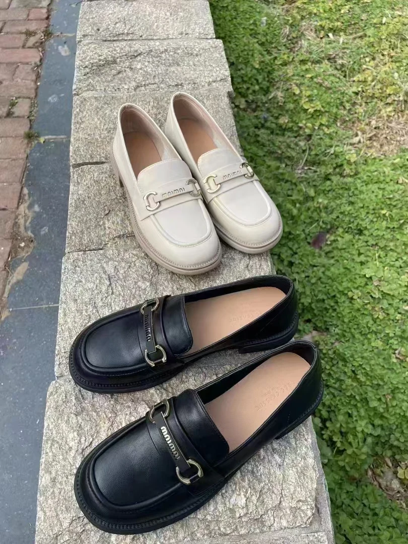【大美家348】春秋女马衔扣简约通勤乐福鞋（7312-2）多
