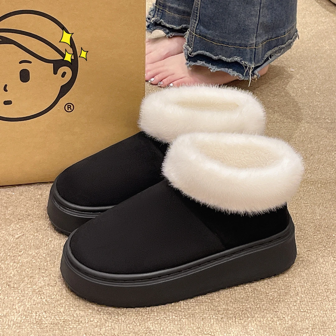 雪地靴女2025新款冬季鞋子女款网红款厚底加厚加绒保暖毛毛棉鞋