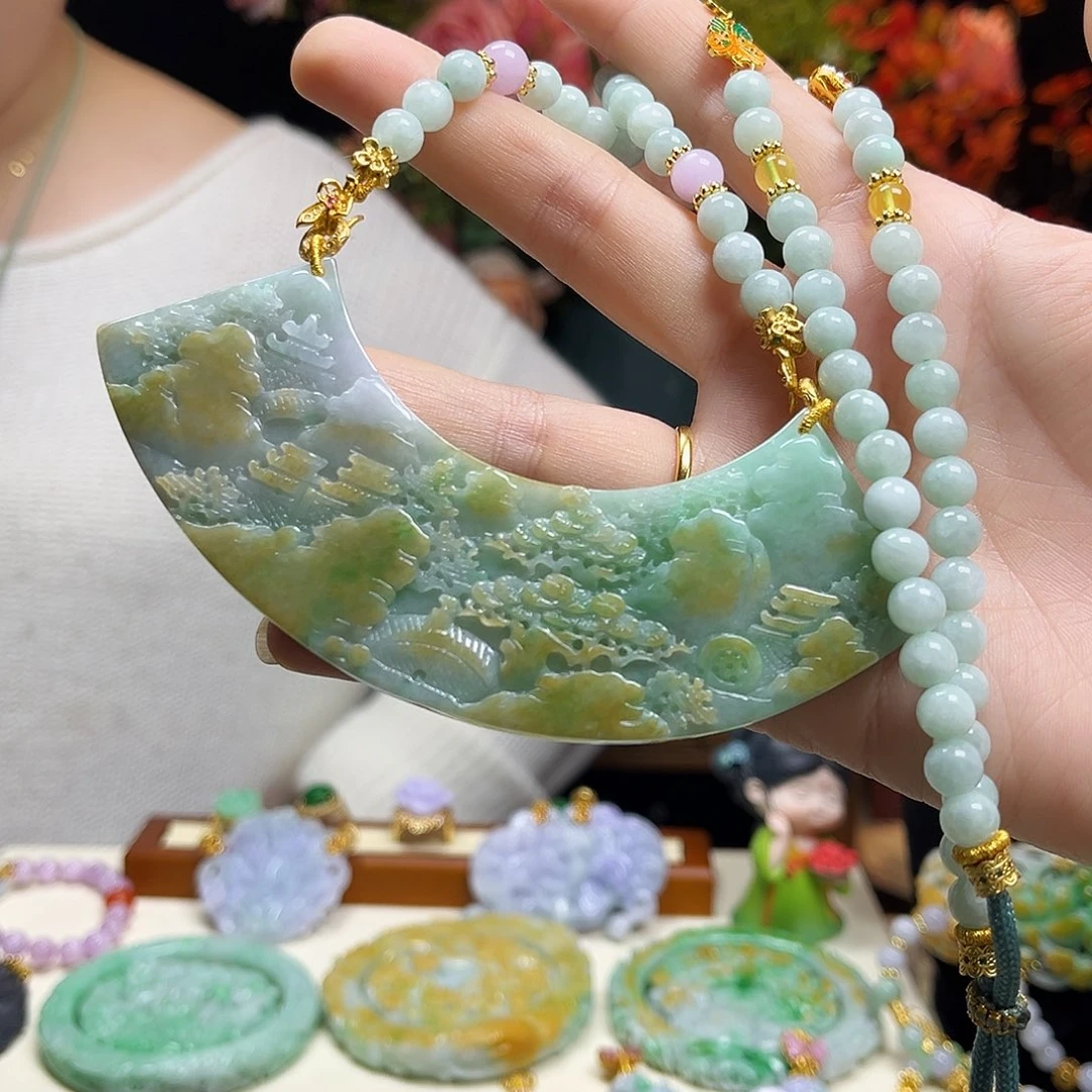 翡翠颈饰未镶嵌悟*天然