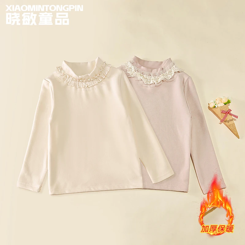 女童珍珠领口T恤3C5640