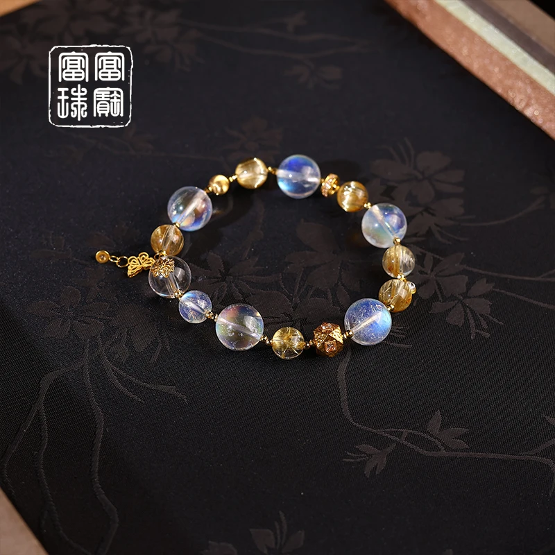 【至灵动】富富珠宝 水晶18k金气质手串（天然珠宝多样性发）