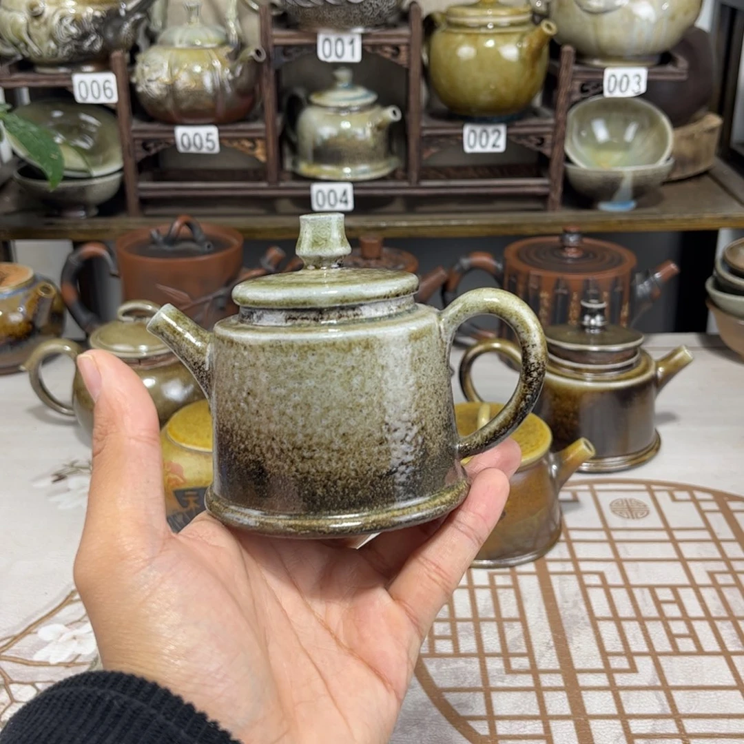 150cc白泥柴烧德钟壶，古法传承裸坯柴烧