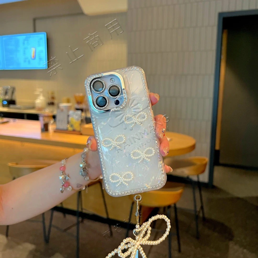 【晕彩蝴蝶结】闪钻边框适用于iPhone17ProMax苹果15手机壳13/14 16