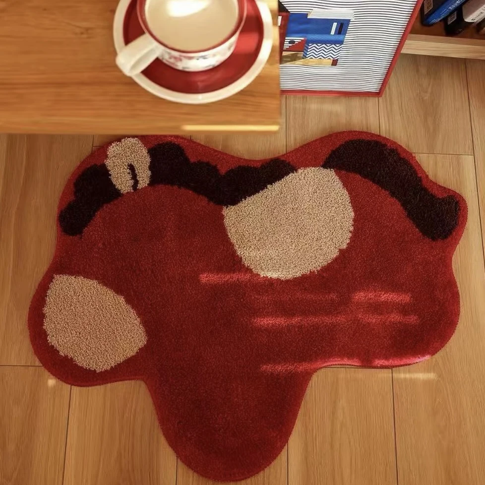 马到成功马年地毯新年床边毯簇绒红色喜庆客厅卧室春节装饰毯地垫