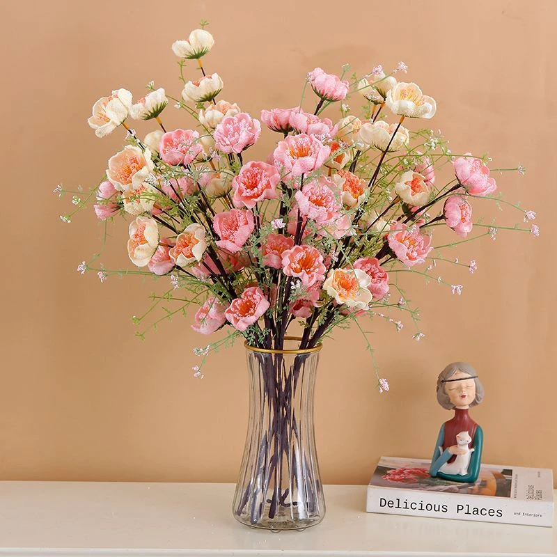 【十支装】轻奢高档仿真花摆设杜鹃花假花客厅餐桌干花束装饰摆件