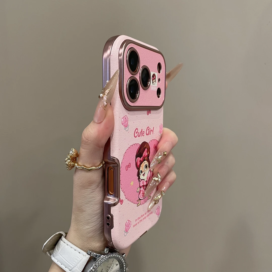 卡通粉色钻戒睡衣小老鼠适用iPhone17pro手机壳16pm可爱15女14pro