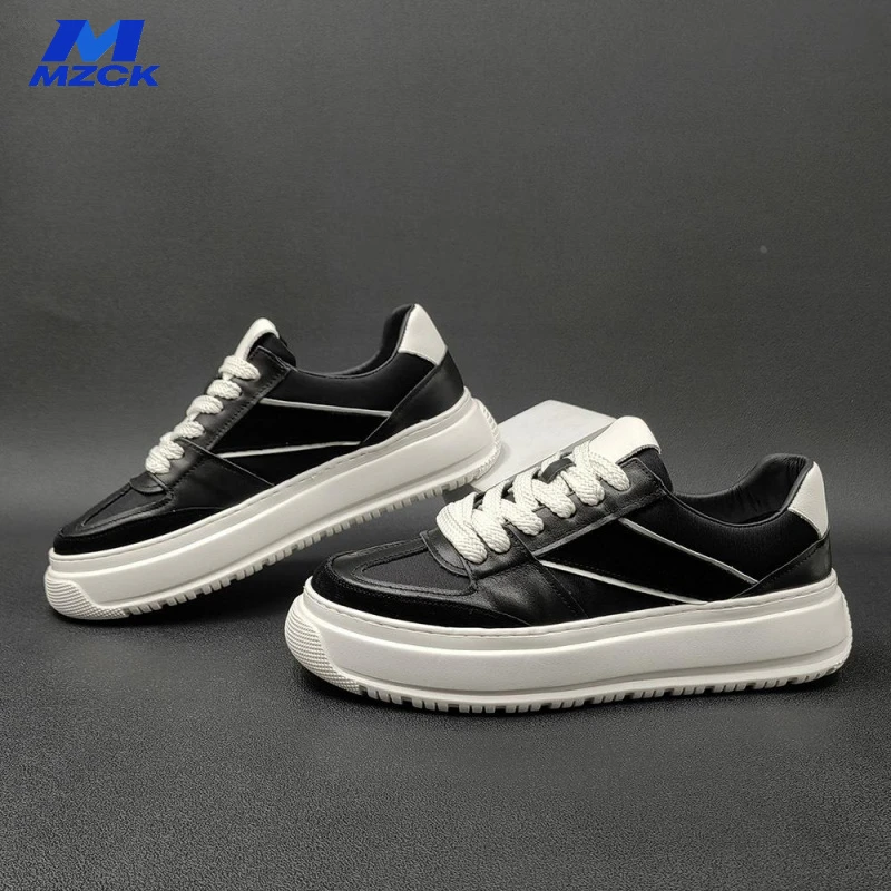 MZCK高档板鞋男款欧洲站潮鞋春秋透气休闲鞋厚底增高男鞋低帮潮流