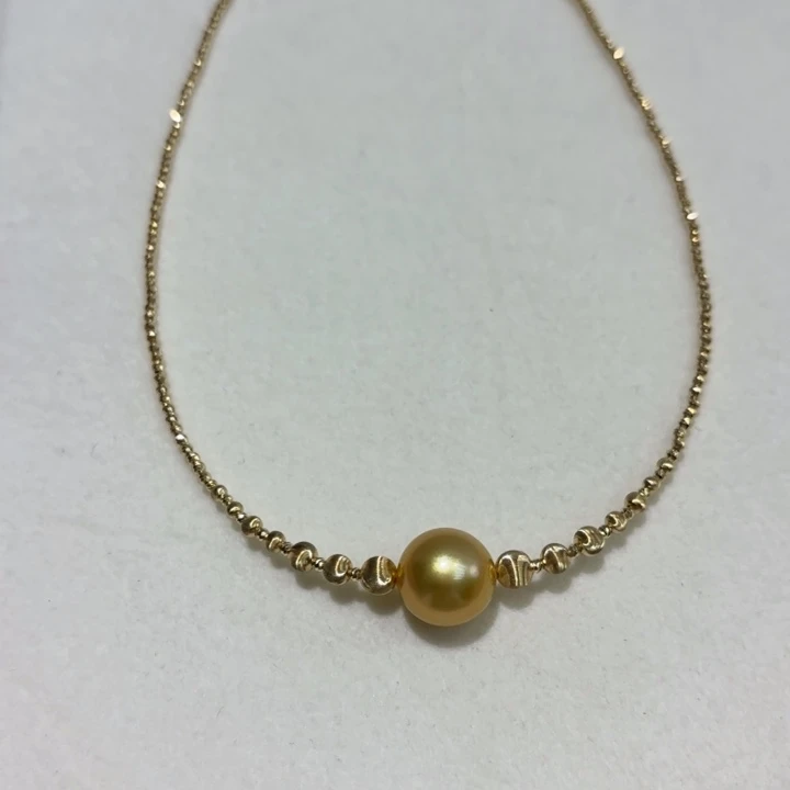 颈饰海水珍珠18K金镶嵌