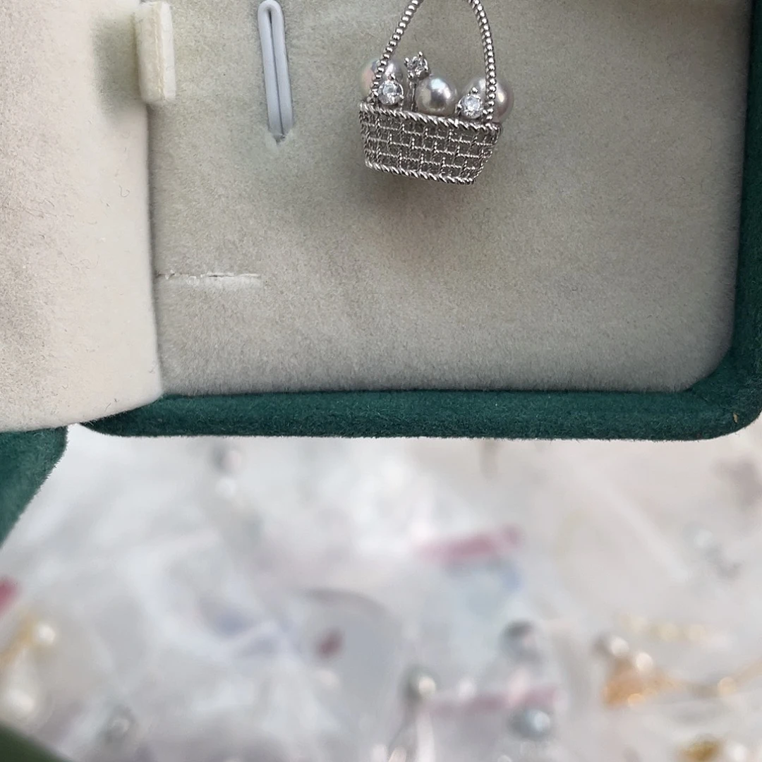 吊坠(不含链)银S925镶嵌海水珍珠