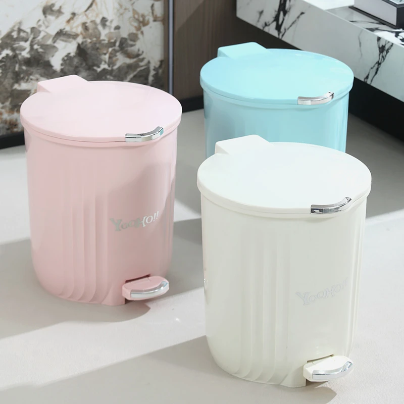 甲东里脚踏盖子款可爱风垃圾桶卧室带盖赫本风富婆风脚踏式大容量