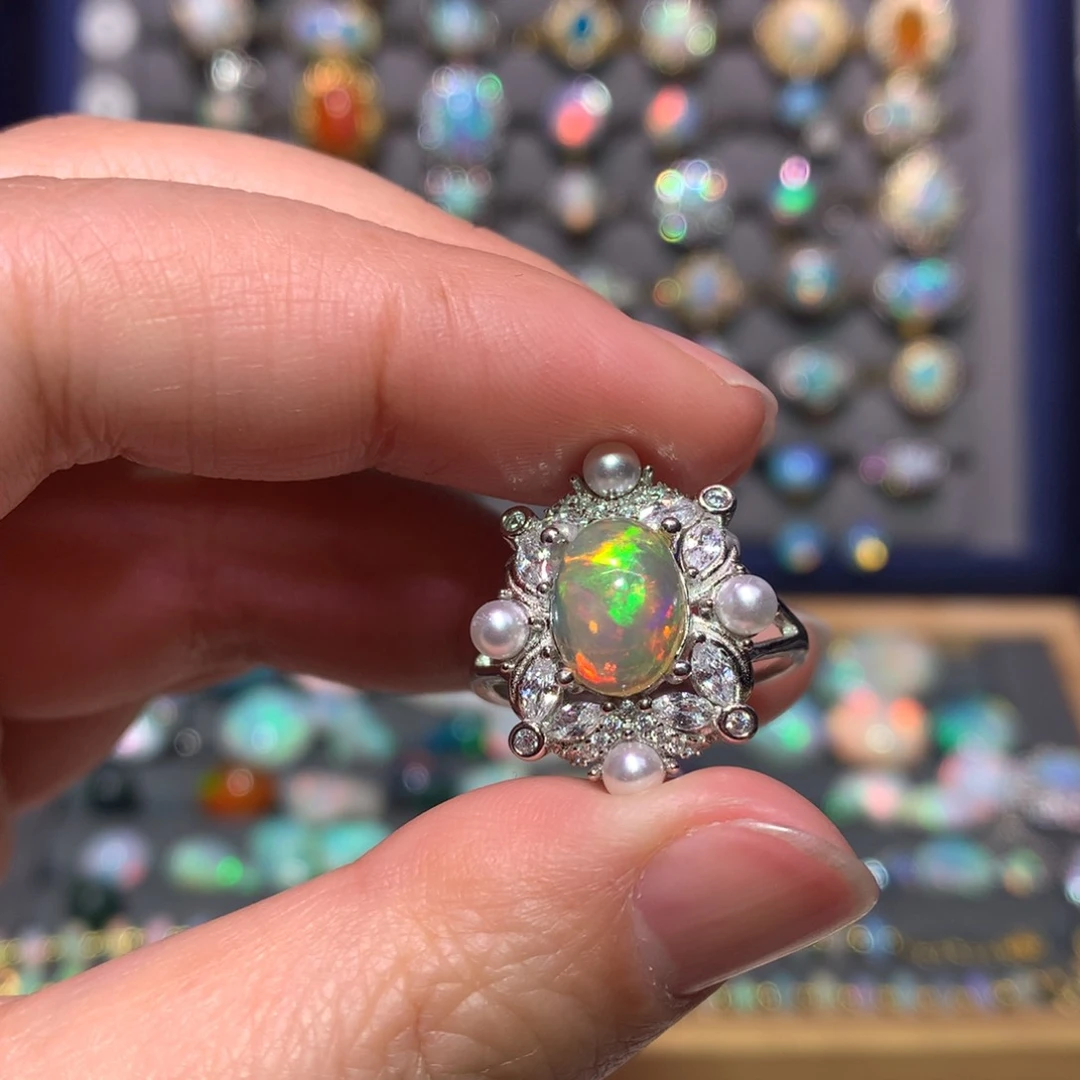 银S925镶嵌欧泊戒指款式