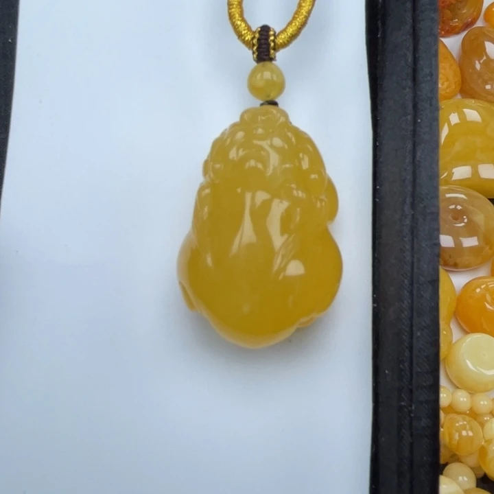 裸石蜜蜡未镶嵌蜜蜡貔貅吊坠