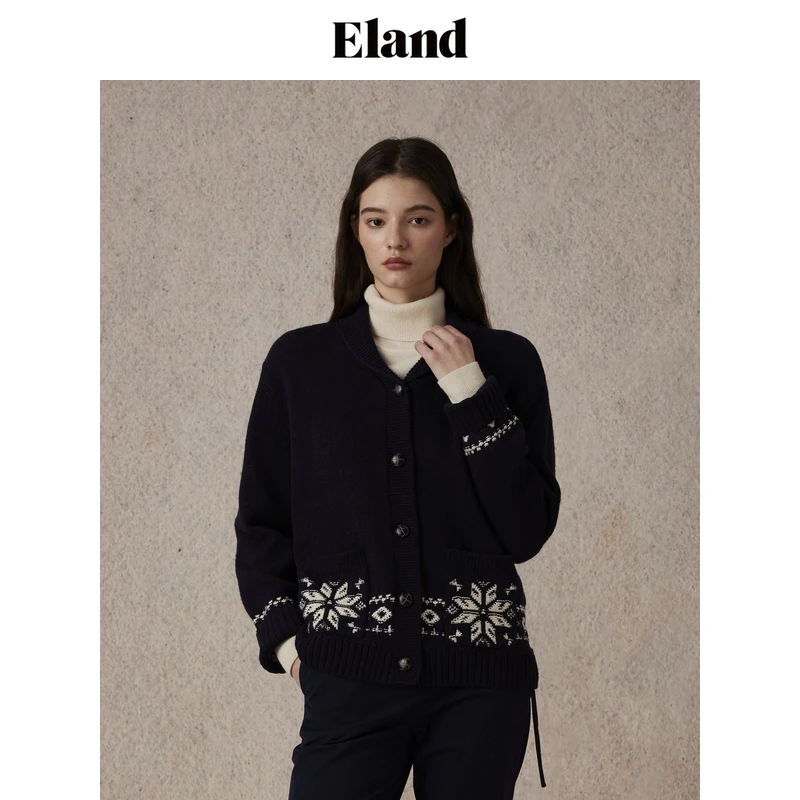 【女装优选WL】Eland衣恋毛针织衫女学院风青果领开衫EECKE4VB02