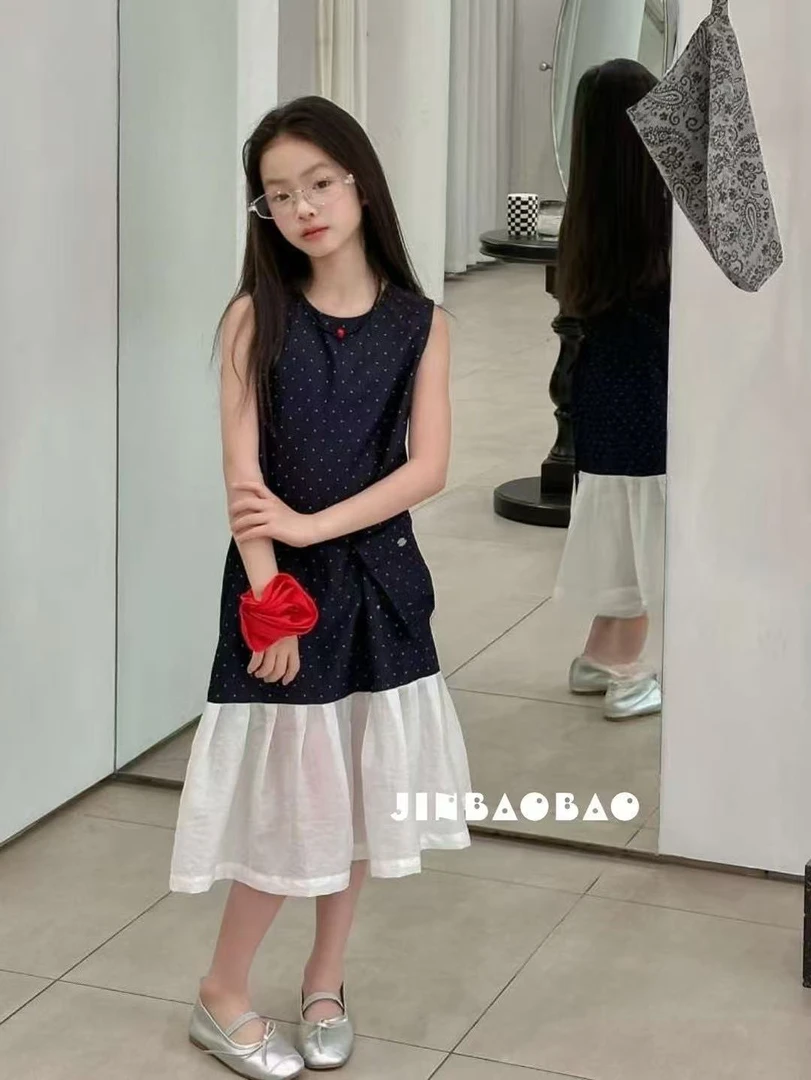 【郭郭童品】jbb➕背心波点花边连衣裙5688