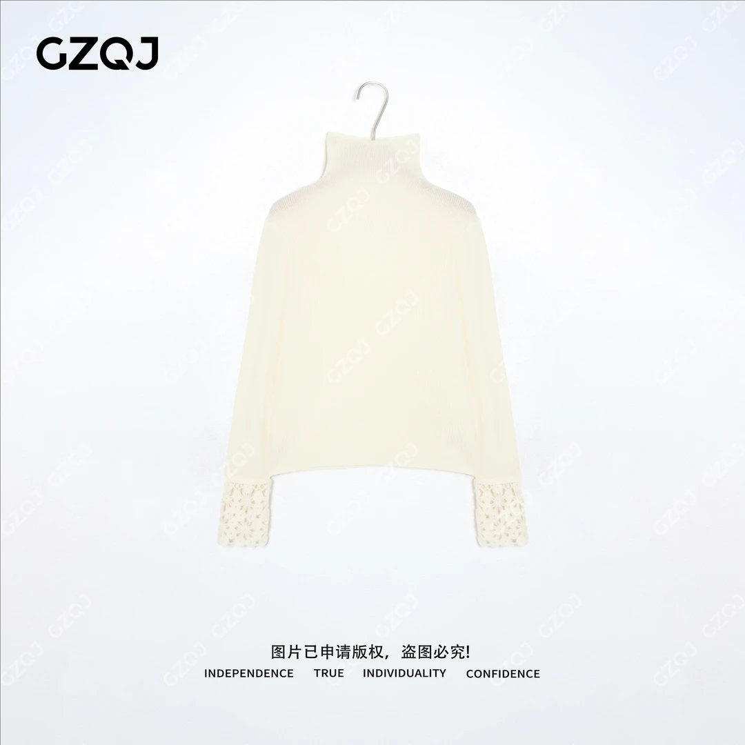 老琴私服【白茶清欢】100羊毛静奢风通勤羊毛衫堆堆领毛衣冬季98679