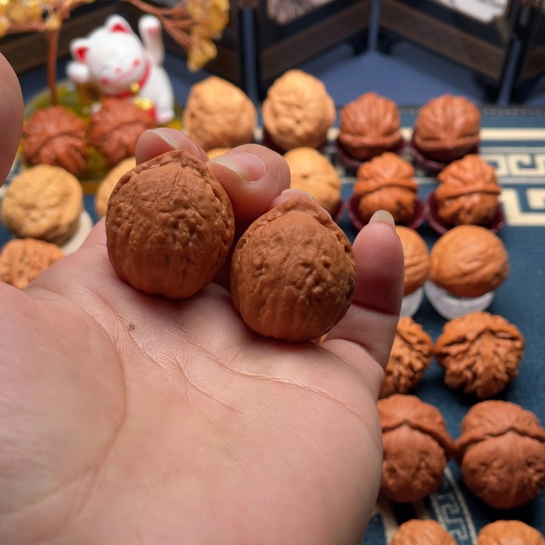 把件文玩核桃红帽