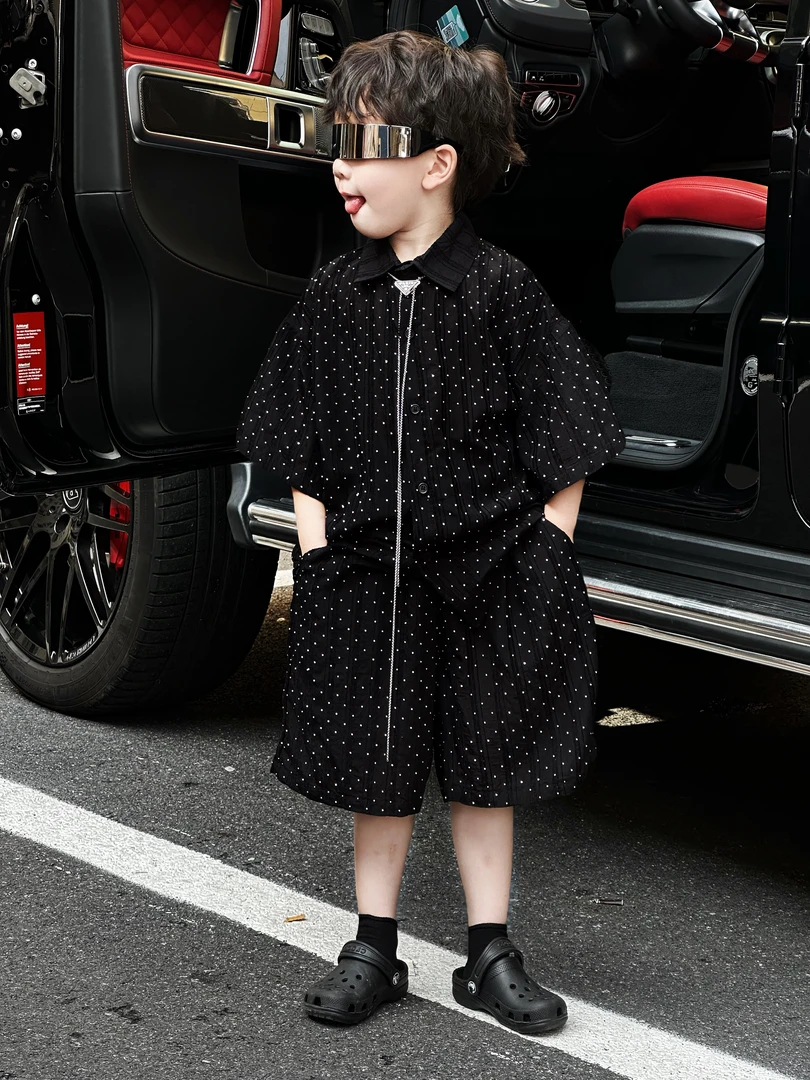 kb7262 |【夏•满天星】夏季儿童韩版套装满天星尘都是你领子不扎哦～