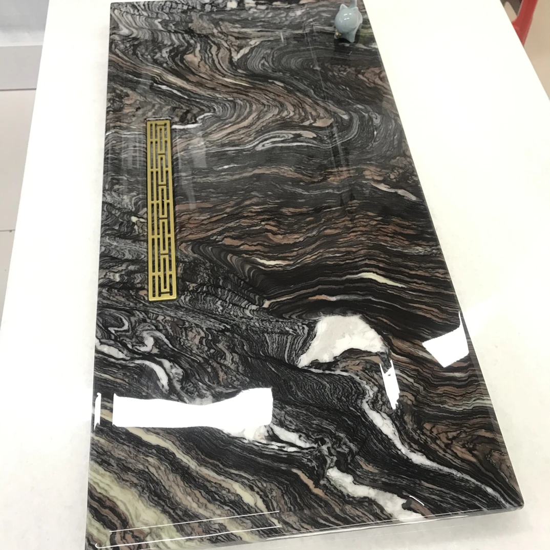 天然奢石茶盘：紫山水 80cm×40cm