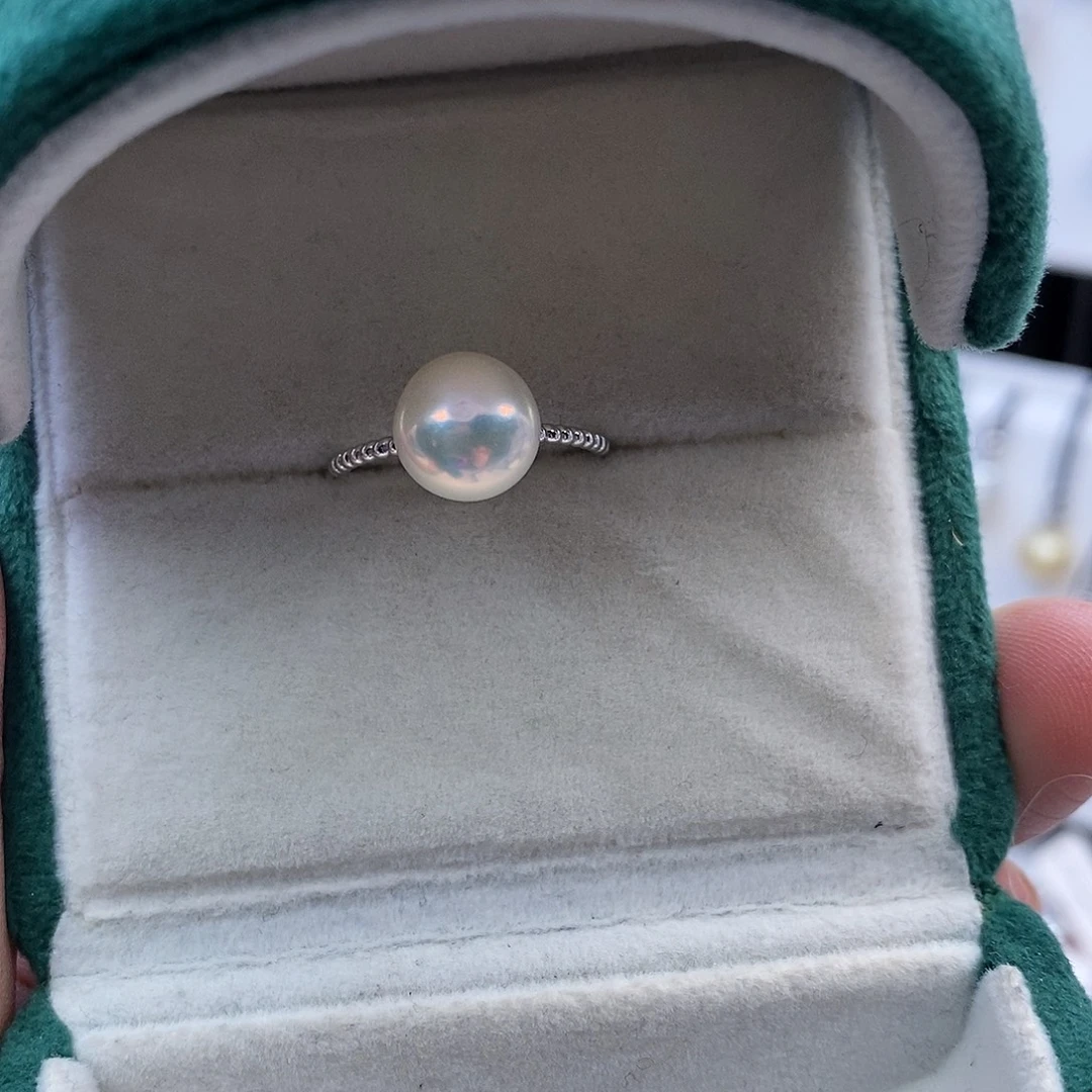 银S925镶嵌淡水珍珠戒指