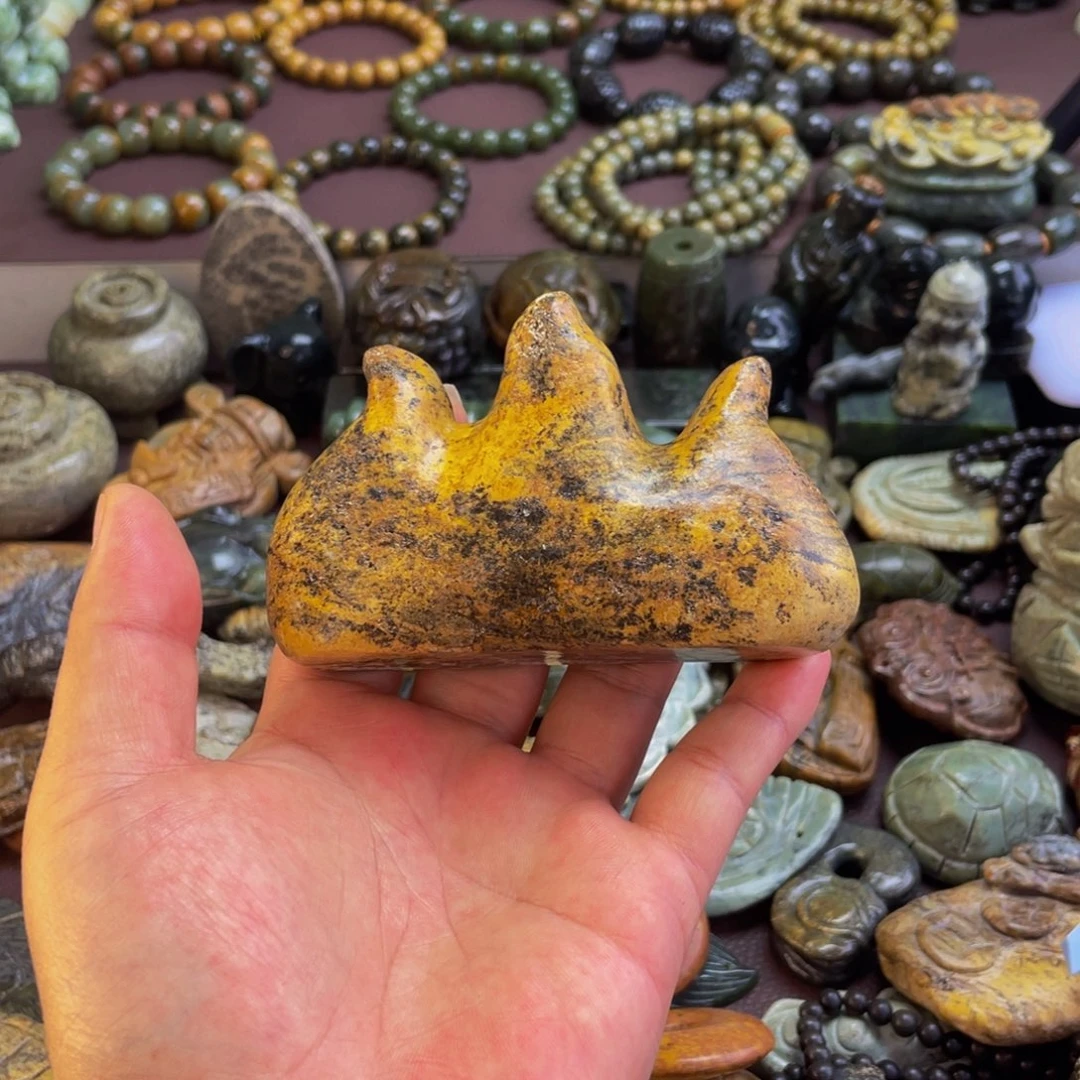 【闪购商品】未镶嵌岫岩河磨玉（透闪石质玉）挂件普****蛙