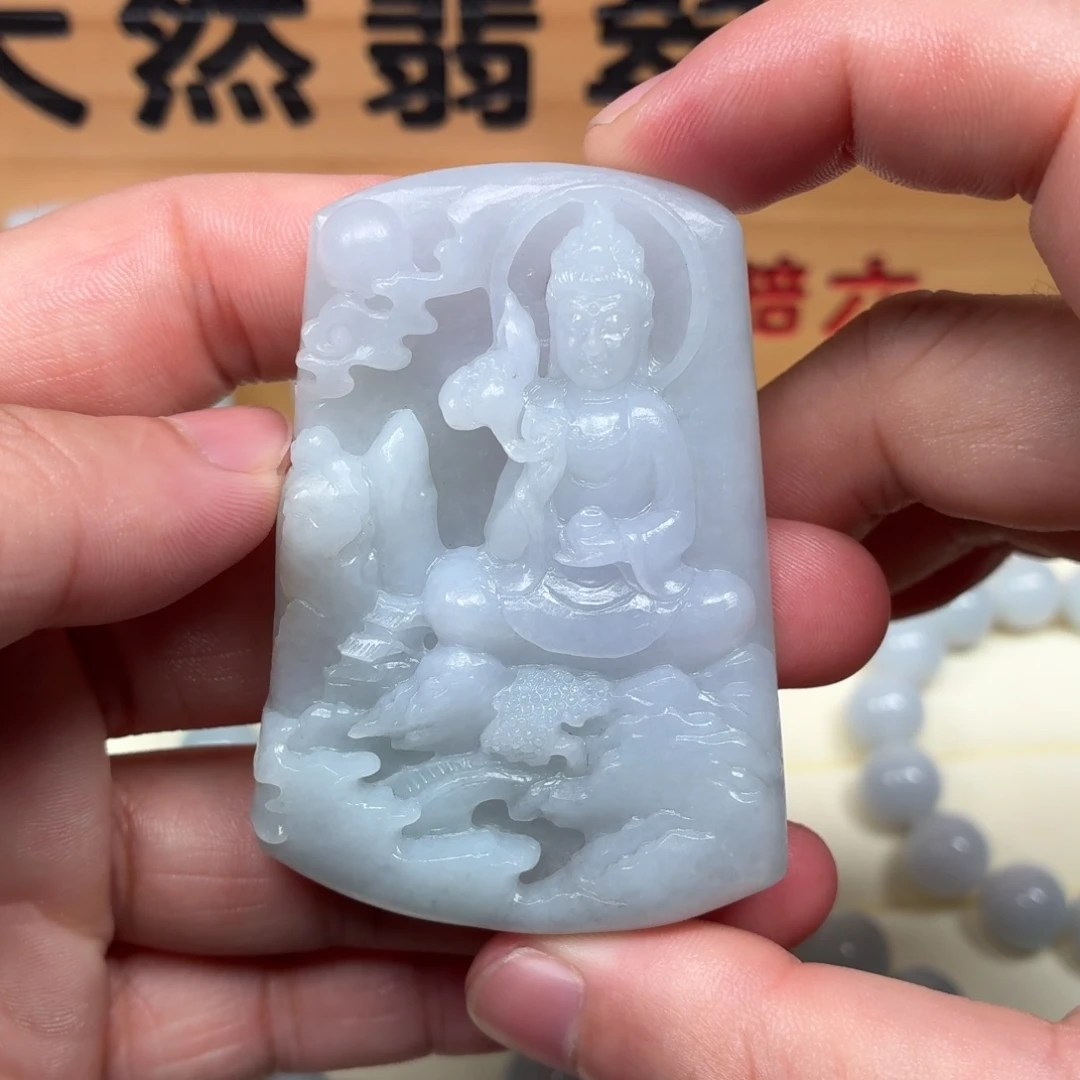 定制翡翠未镶嵌山水观音