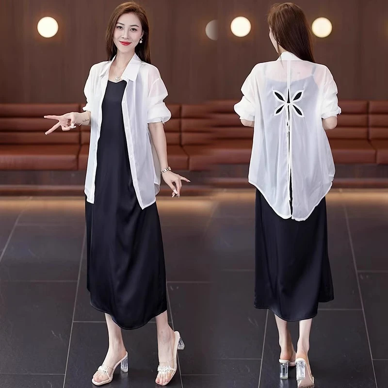 拉夏贝尔轻熟风气小个子两件套女2025年夏季新款显瘦好看套装裙