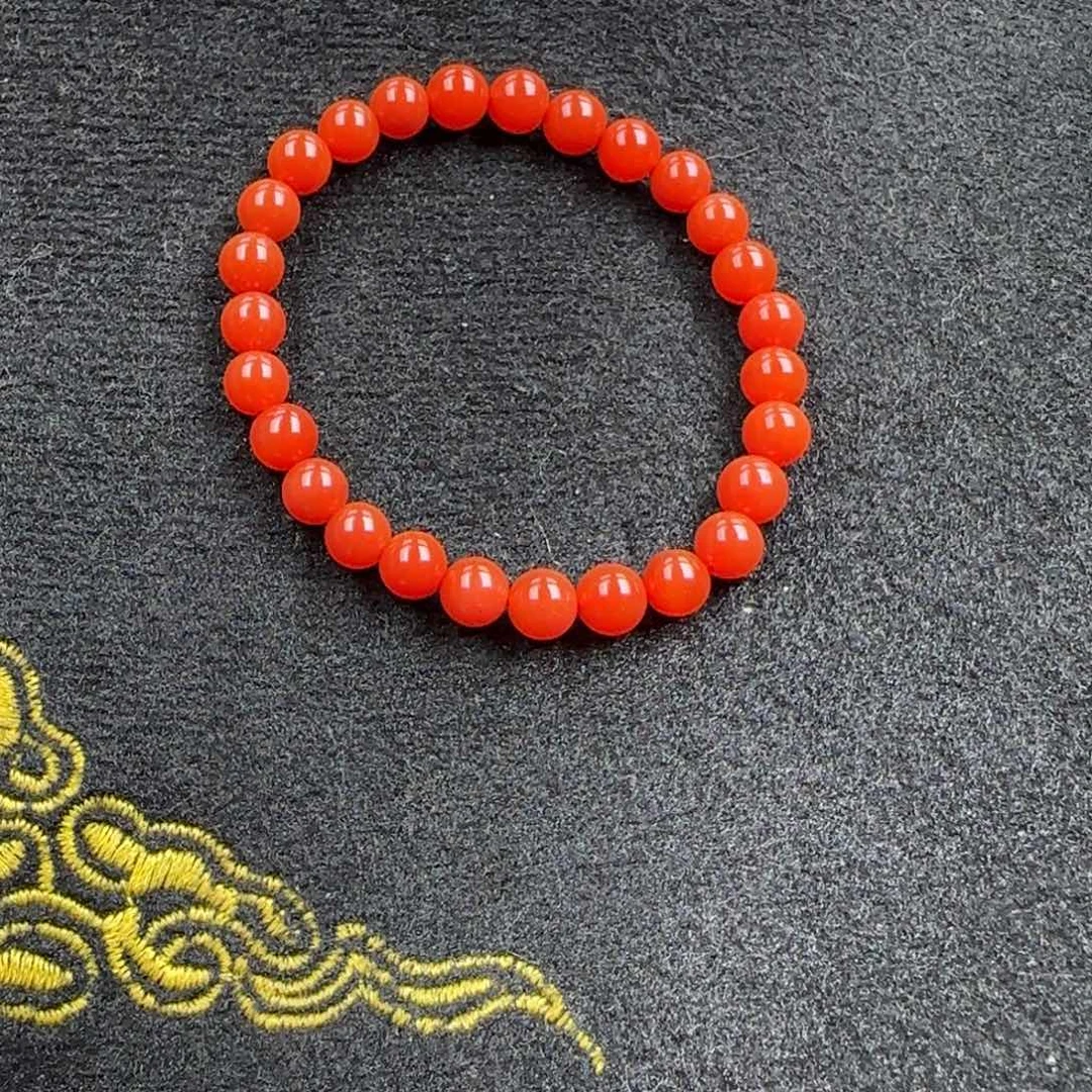 南红玛瑙未镶嵌7mm辣椒红单圈