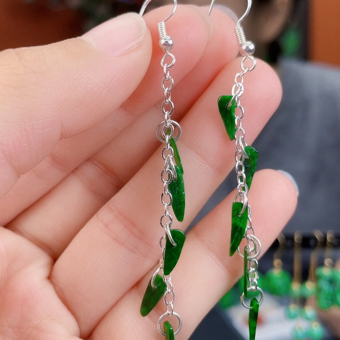 翡翠未镶嵌耳饰饰品