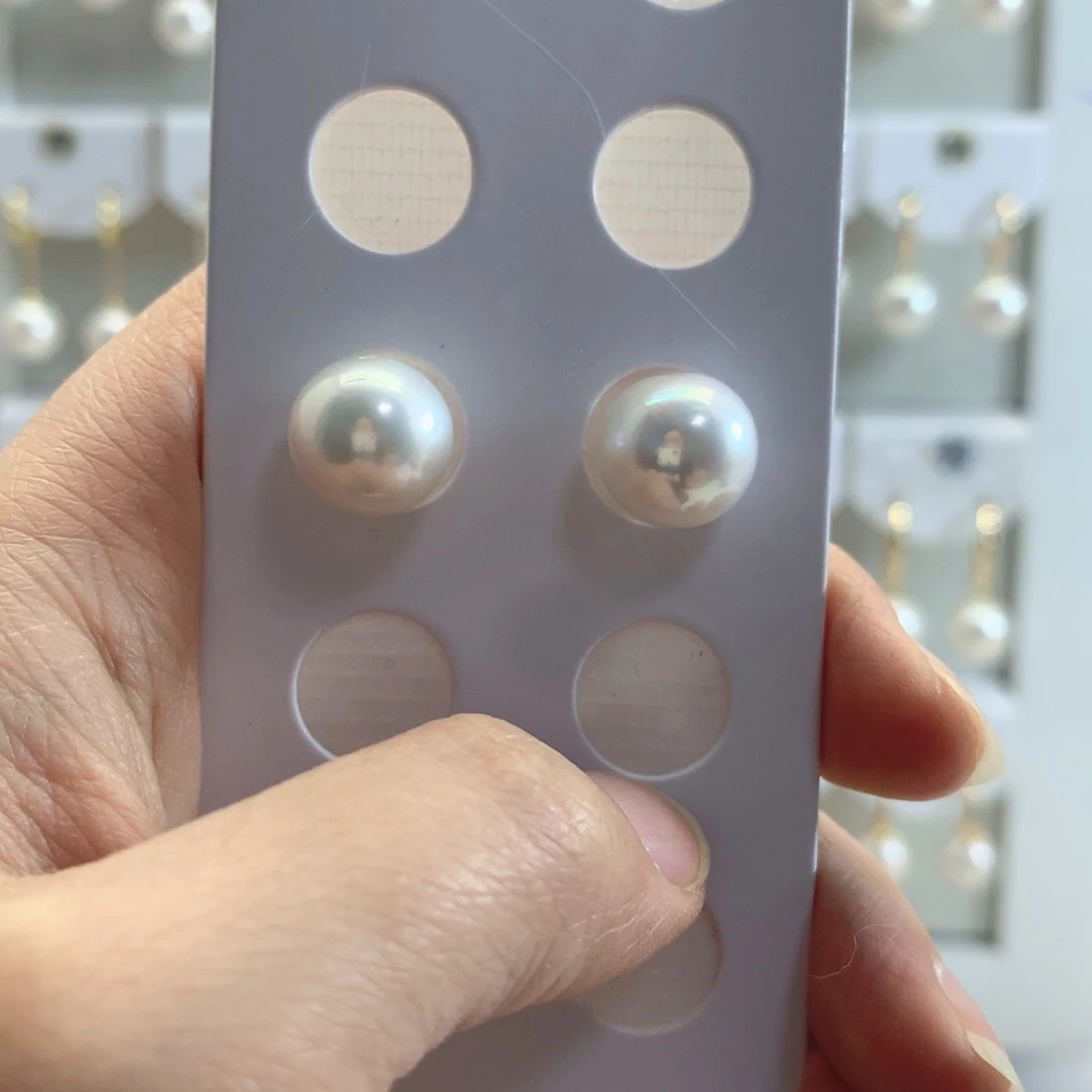 淡水珍珠耳饰银S925镶嵌定制