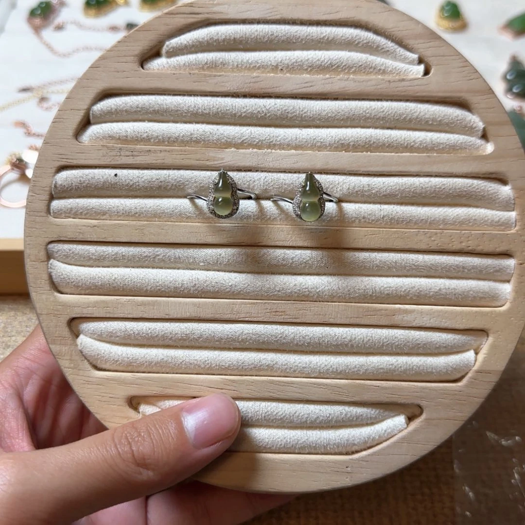 和田玉（碧玉）戒指银S925镶嵌