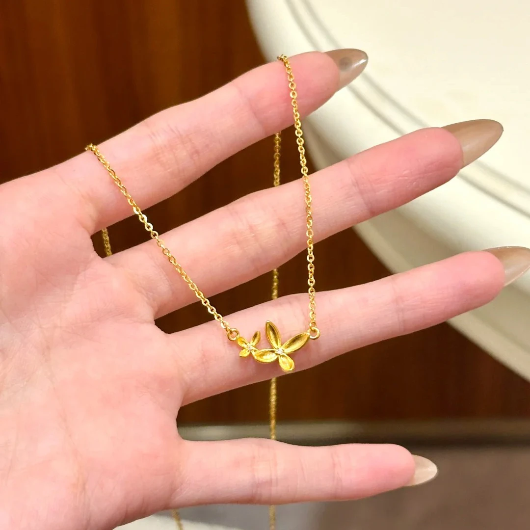 温柒 钛钢项链 小桂花项链轻奢小众时尚高级百搭精致设计感锁骨链