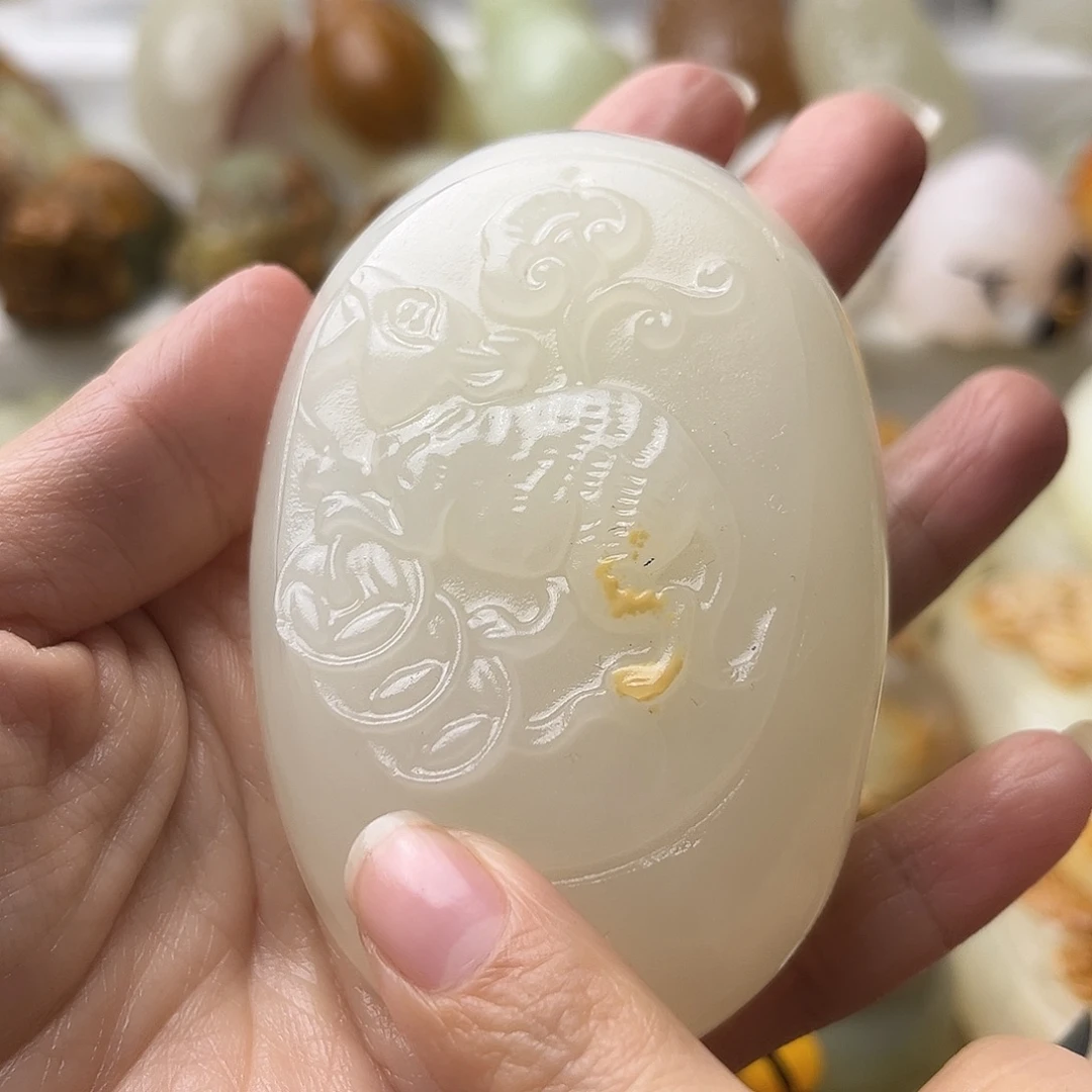 石材方解石手把摆件不退换鼠