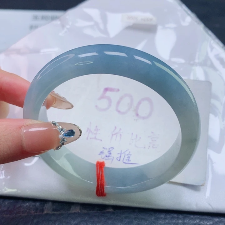翡翠未镶嵌手镯圈口5758