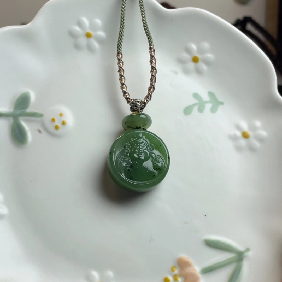 和田玉未镶嵌颈饰碧玉财神