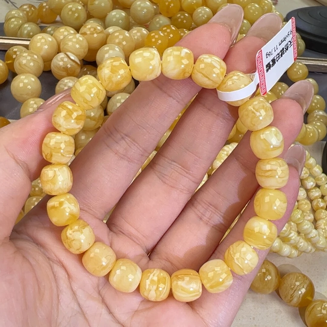 琥珀未镶嵌手链虎皮纹