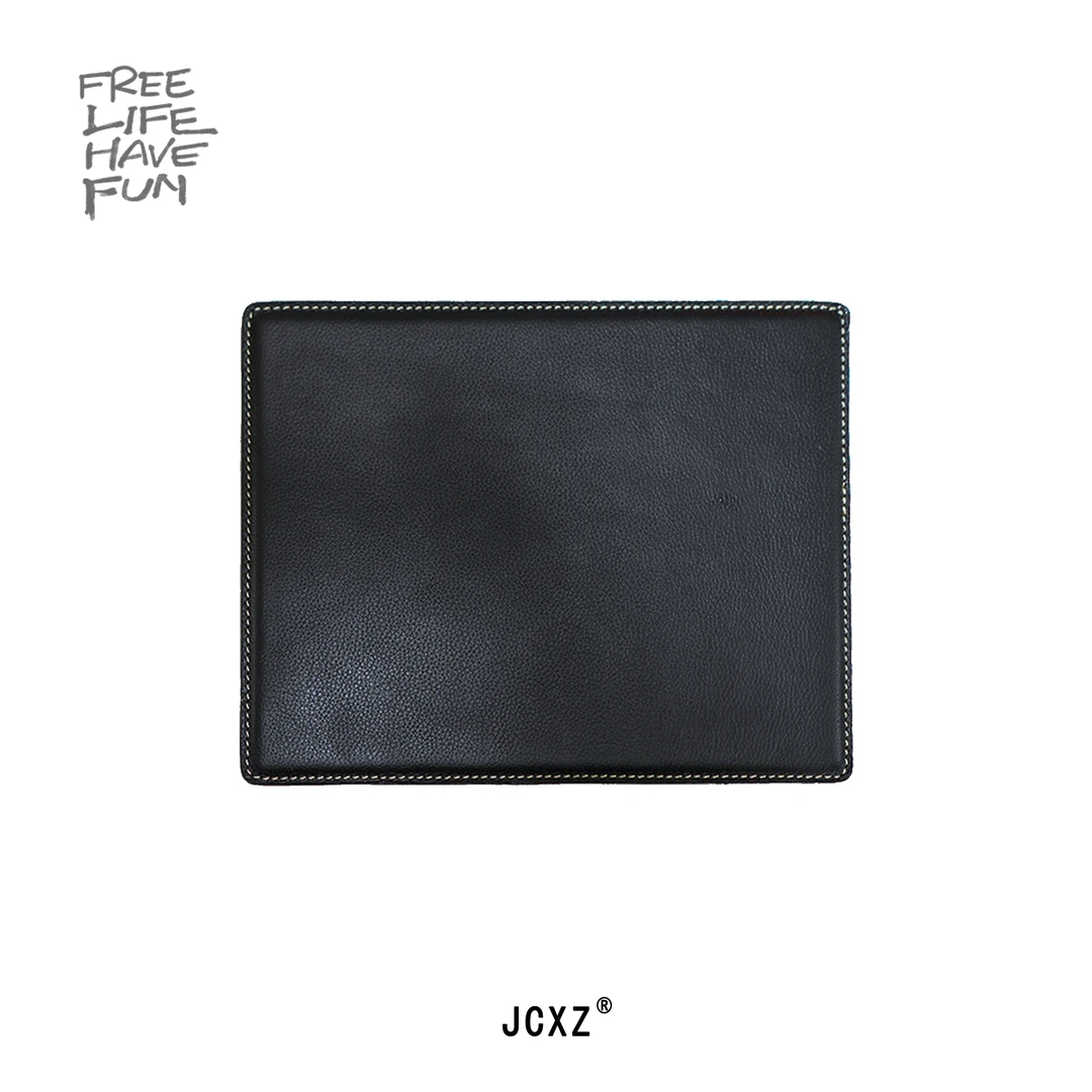 牛皮双面鼠标垫缝制手工 简约皮垫办公上午美式复古