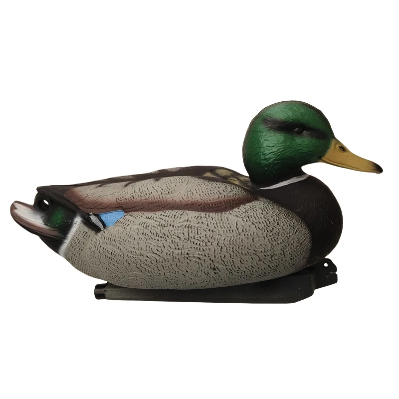 高仿真绿头假野鸭户外模型仿声绿头鸭哨园林景观摆件动物玩具箭靶