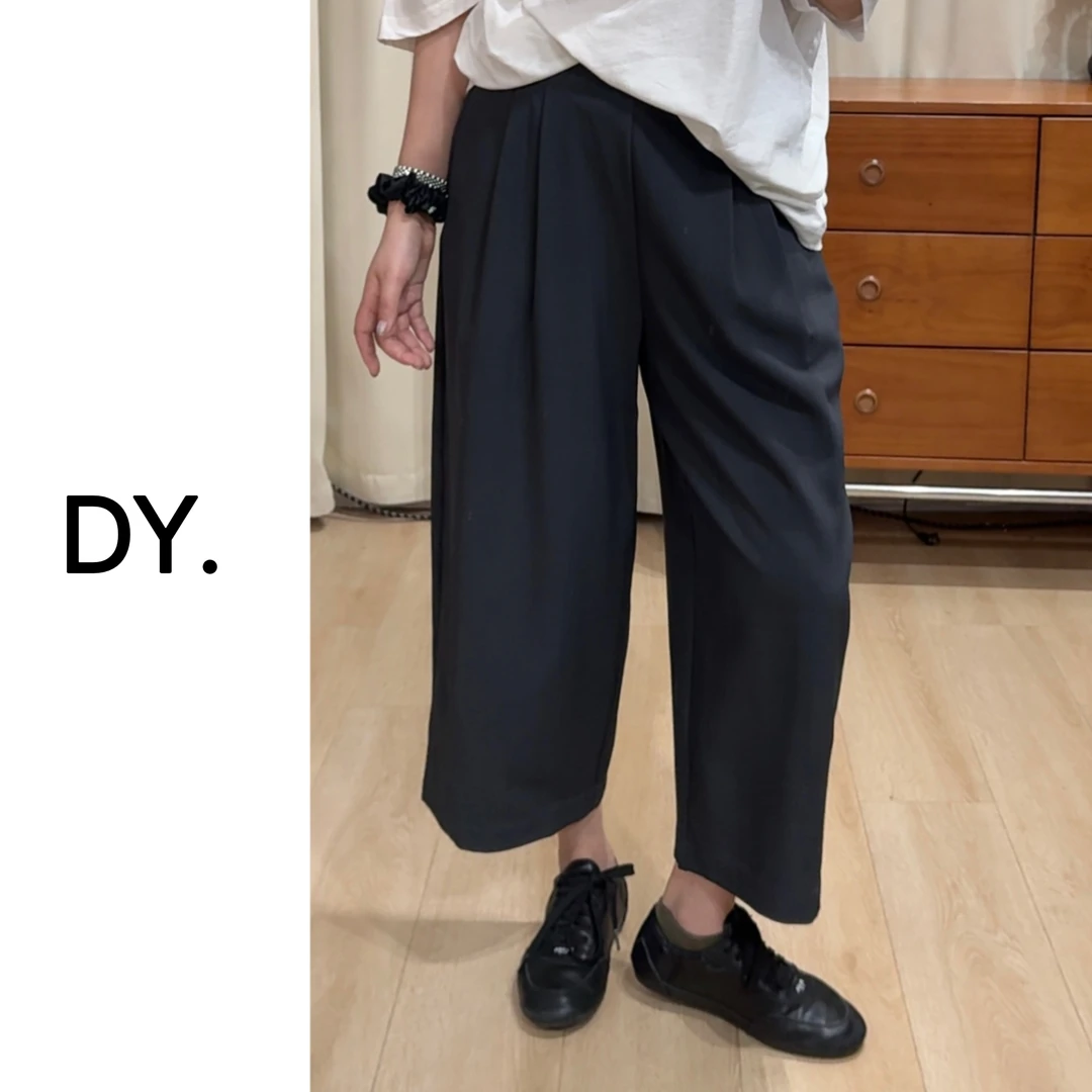 DY【bobo裤】定制面料不爱皱夏薄款弧形气球裤女九分镰刀裤弯刀裤