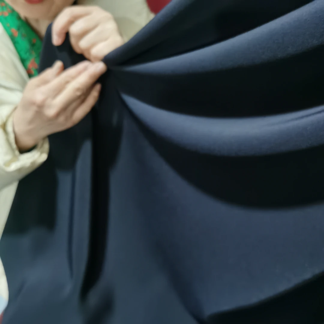 免烫加厚支工布料藏蓝色尺码全