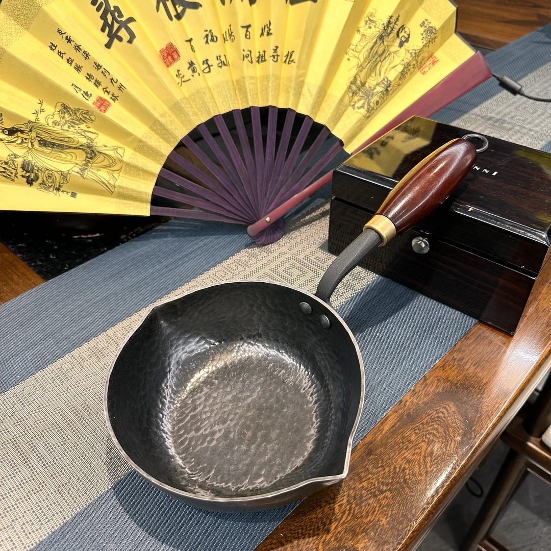 【手工泼油锅】双导流口泼油锅 大号小油锅零涂层煎蛋锅