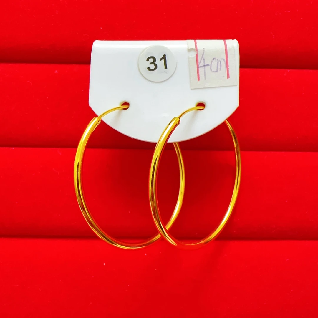 铜合金耳饰 31号光面素圈细圈4公分