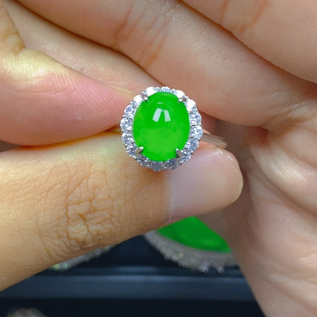 颈饰银S925镶嵌翡翠