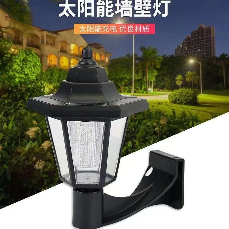 琪琪 太阳能草坪草地灯六角灯公园别墅家用防水围墙灯庭院门柱大