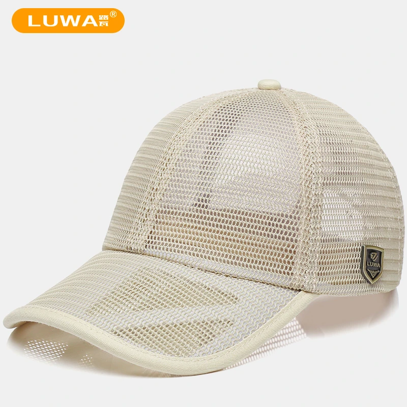 路瓦品牌遮阳帽骑车防晒棒球帽全网眼镂空小头围鸭舌帽夏季大头帽