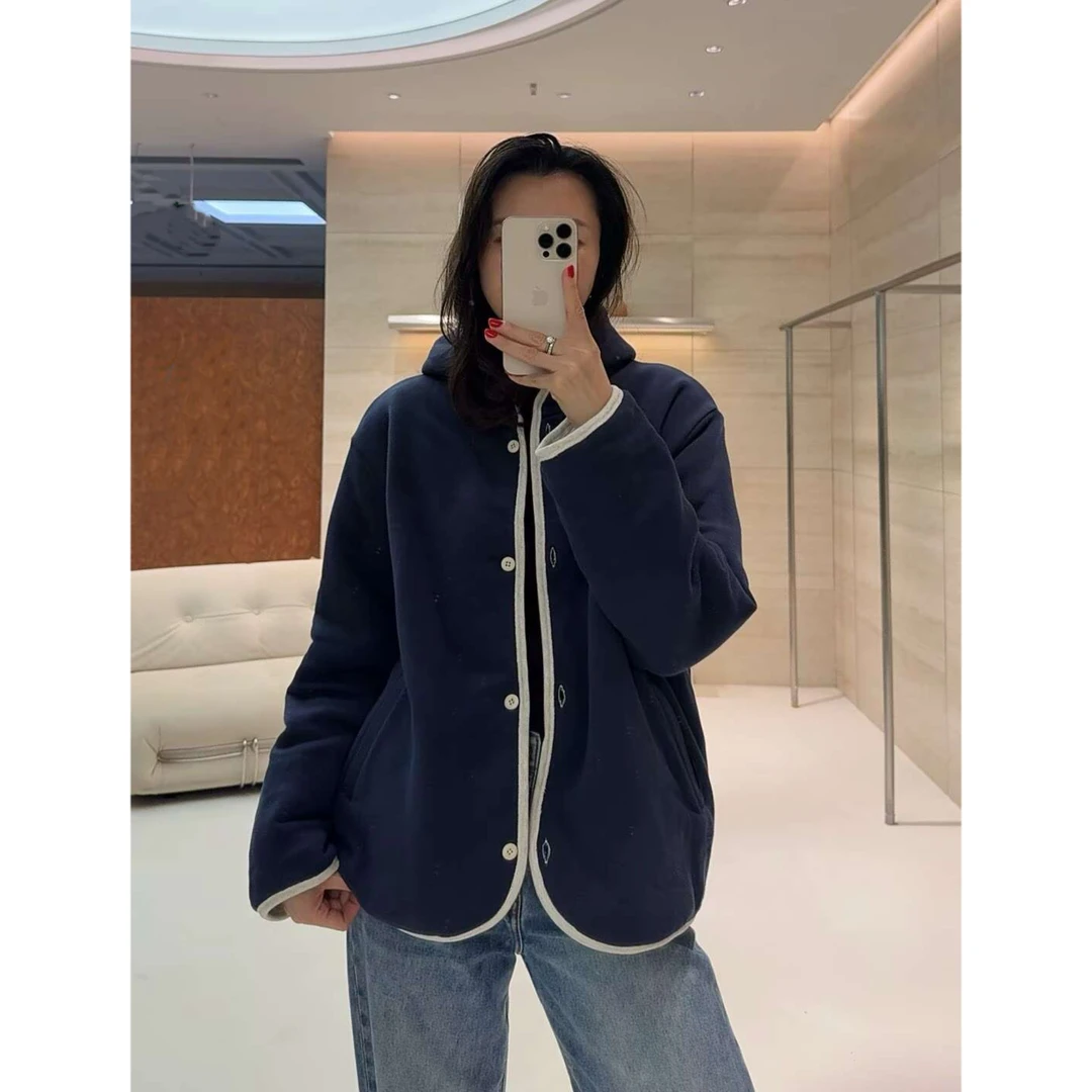 瑞瑞ANNYRUI | 品牌定制厚款双层夹棉加厚两面穿全棉连帽卫衣