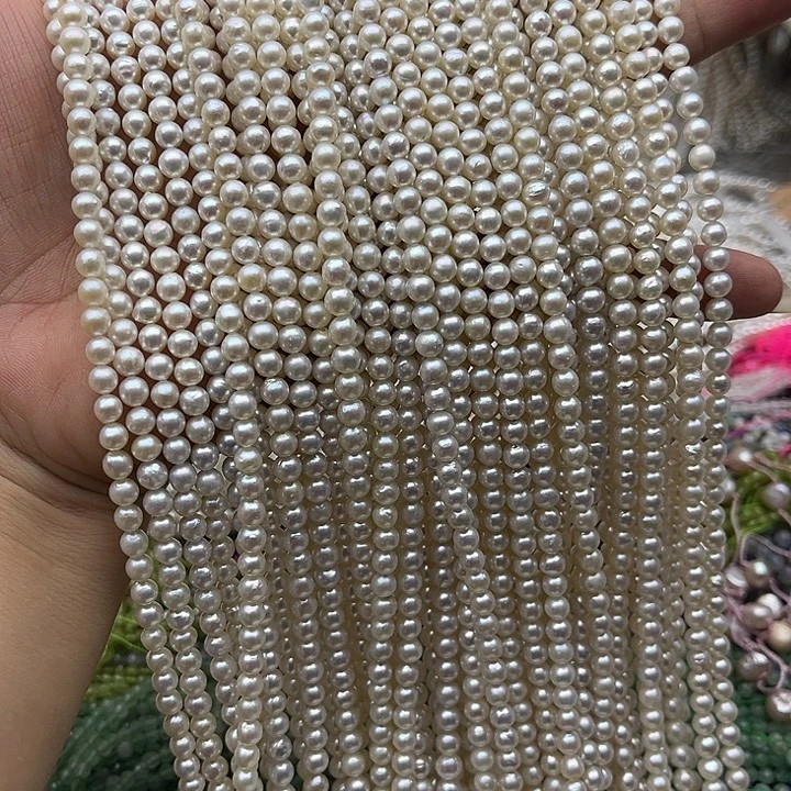 玛瑙/玉髓未镶嵌珠宝半成品一条4.5mm左右珍珠