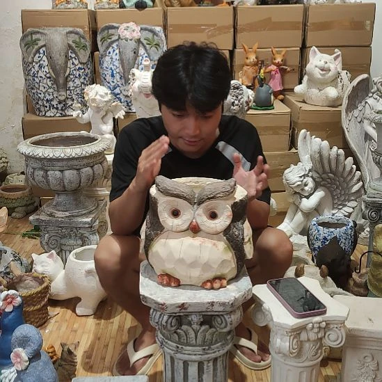 合成树脂猫头鹰花盆