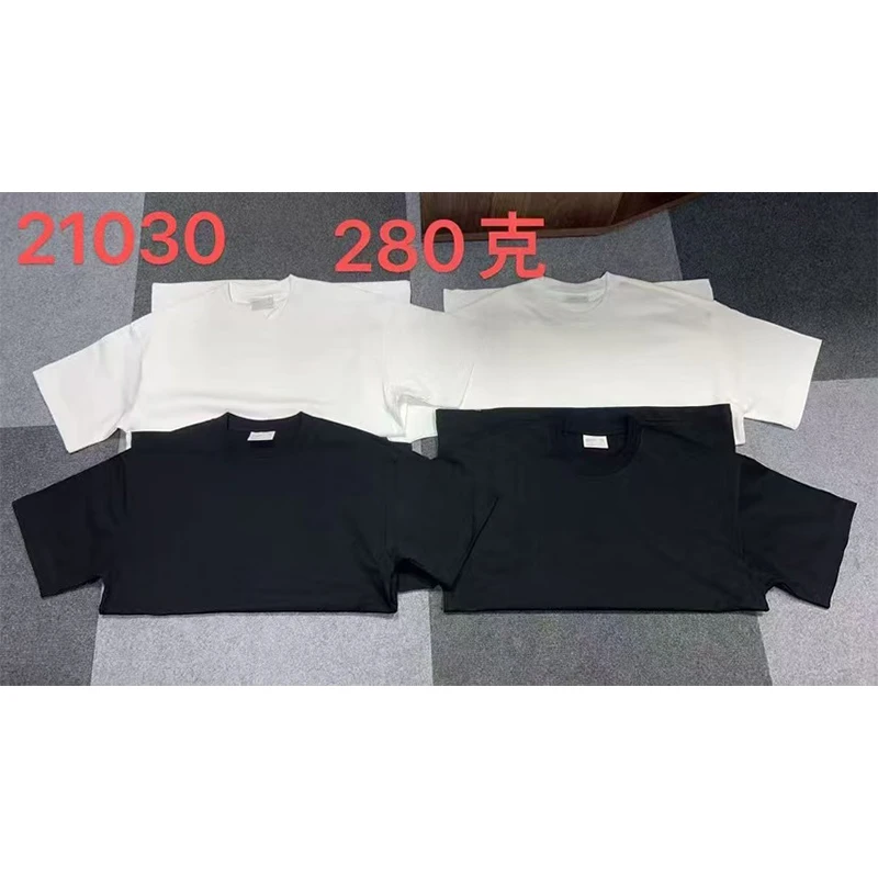 C21030 280g简约纯色百搭休闲圆领宽松短袖T恤男