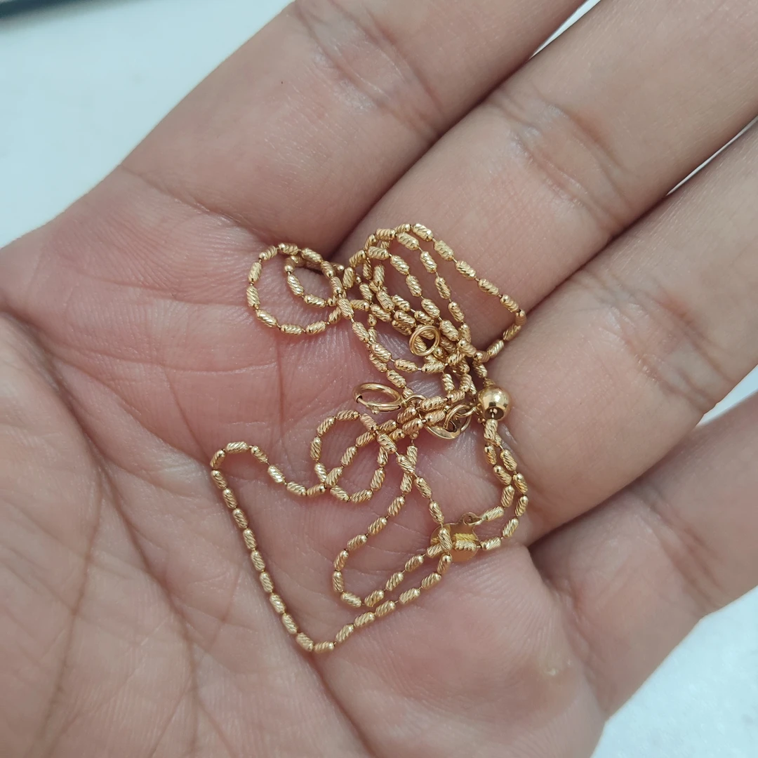 18K金豆豆素金项链